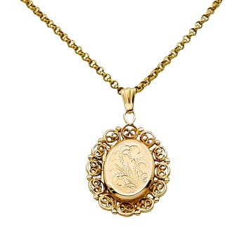 9ct gold 8.6g 16 inch Locket with chain